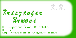 krisztofer urmosi business card