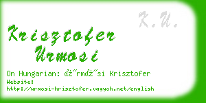 krisztofer urmosi business card